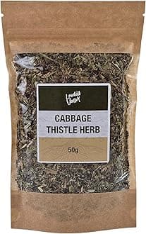 Lowhill Valley Cabbage Thistle Herb Tea - Cut and Dried Cirsium Oleraceum Leaves and Flowers for Liver, Digestive Aid, and Detox Support - Mildly Bitter Flavour - 100% Natural - 50g