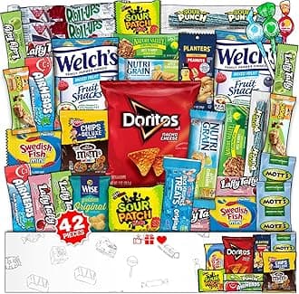 Sweet Gifting Snacks Variety Pack for Adults 42 Count - Snack Box Variety Pack & Care Packages for College Students, Snack Boxes for Adults, Birthdays, Office & Back to School