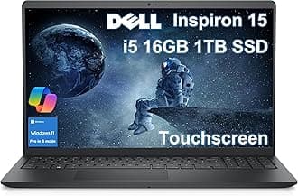 Dell Inspiron 15 Touchscreen Laptop (15.6" FHD LED, Intel 10-Core i5-1334U (> i7-1255U), 16GB RAM, 1TB SSD) for Business & Home, Fast Charge, Inspiron 3000 3530, Webcam, Win 11 Pro in S w/ Copilot
