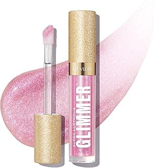 Super Lustrous Glimmer Gloss – Hydrating & Plumping Lip Gloss with Plant-Based Glitter, 3D Shimmer, 39% Hydration Boost & Oversized Applicator, Pink Prisma
