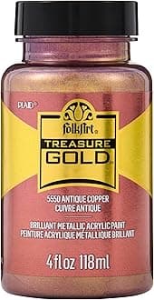 Plaid PE5550 Folk Art Treasure Gold Acrylic Craft Paint, Antique Copper, 5550