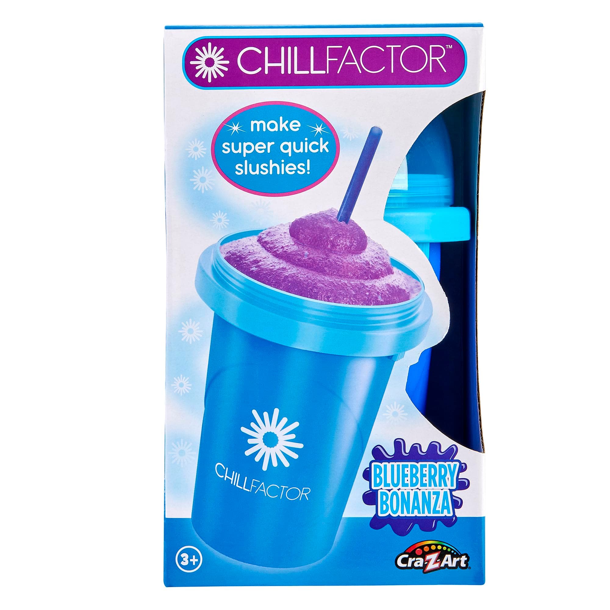 Cra-Z-Art ChillFactor Original Slushie Maker, DIY Magic Slushy Maker, Super Quick Smoothie Squeeze Cup for Milkshakes, Juices, Double Layer Cup with Lid & Spoon, Blue