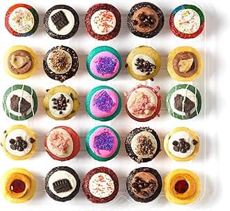Baked by Melissa Cupcakes - Latest & Greatest - Assorted Bite-Size Cupcakes - 12 Flavors Include: Red Velvet, Triple Chocolate, Cookie Dough & More (25 Count)