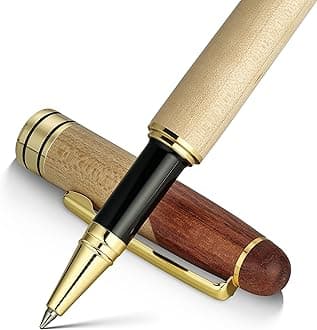 Luxury Wood Ballpoint Pen Writing Set,Maple-Elegant Fancy Nice Gift Pen Set for Signature Calligraphy Office Fancy Nice Supplies - Christmas Gift Boxed with Extra Refills (Black)