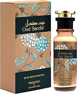 OUD SANDAL from PARFUM DELUXE Non Alcoholic Halal Perfume for Men and Women 80ml Long Lasting and Alcohol Free