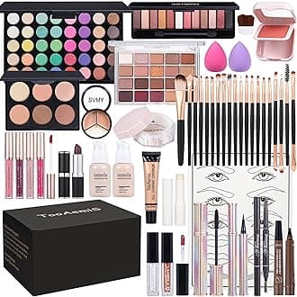Makeup Set for Women Full Kit Includes, eyeshadow、 liquidfoundation,Loose powder,Eyebrow pencil,Lipstick Eye Pencil Makeup BrushesMakeup practice board 4-color lip gloss set