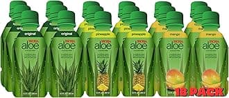 Iberia Aloe Vera Drinks With Pure Aloe Pulp, 9.5 fl. Oz. (Pack of 18) 6 x Original, 6 x Mango, 6 x Pineapple