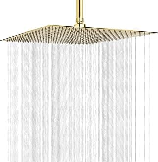 NearMoon Rain Shower head, High Flow Stainless Steel Square Rainfall ShowerHead, Waterfall Bath Shower Body Covering, Ceiling or Wall Mount (16 Inch, Chrome Gold)