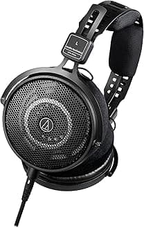 Audio Technica ATH-R50x Open-Back Monitor Headphones, Wired [DTM Mix Mastering Music Listening Detachable 3.0m/1.2m Cable with Converter Adapter, Open-Back Studio Monitor Headphones]