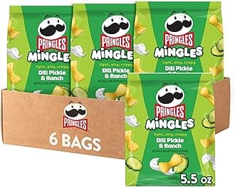 Mingles Puffed Snacks, Dill Pickle and Ranch, Salty Snacks (6 Bags)