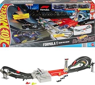 Formula 1 Grand Prix Circuit Set with 3 1/64 scale cars, two racing modes with a motorized thruster, JLB13