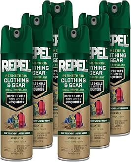 Repel Permethrin Clothing And Gear Insect Repellent, 6.5 Ounces, Aerosol Insect Repellent For Clothing And Gear Including Nets, Tents, Sleeping Bags And Backpacks, 6 Pack