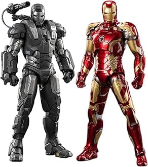 Ironman Action Figures Set 2 Pack Metal Painting All Joints Movable 7 Inch Collectible Model Toys (WM1 & MK43)