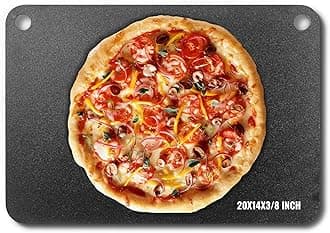 VEVOR Pizza Steel, 20" x 14" x 3/8" Plate for Oven, Pre-Seasoned Carbon Steel Baking Stone With Higher Conductivity, Heavy Duty Rustproof Pan for Outdoor Grill, Indoor Oven