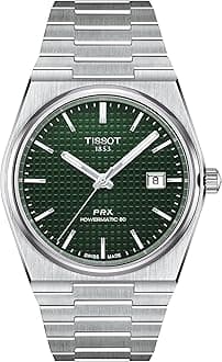 PRX Powermatic 80, Swiss Automatic Watch for Men, Stainless Steel Case, Green Dial, (T1374071109100)