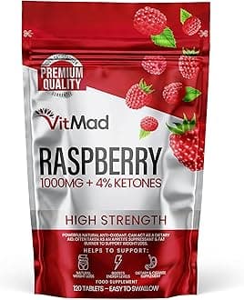 Raspberry Ketones 1000mg - 120 Tablets (4 Month Supply) Supplement for Men & Women - Suitable for Low-Carb & Keto-Diet