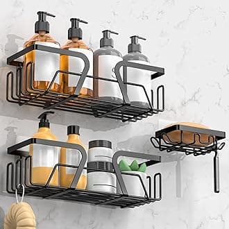 Kegii 3-Piece Shower Caddy & Soap Holder Set - Adhesive Shower Shelf Stainles...
