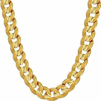 LIFETIME JEWELRY Gold Cuban Link Chain for Men - Real 24k Gold Necklace Plated - Lifetime Replacement - Durable Clasp (6mm & 9.5mm)