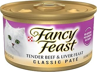 Purina Fancy Feast Tender Beef and Liver Feast Classic Grain Free Wet Cat Food Pate - (Pack of 24) 3 oz. Cans