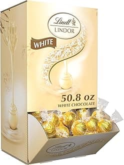 Lindt LINDOR White Chocolate Truffles, Chocolates with Smooth, Melting Truffle Center, 50.8 oz., 120 Count
