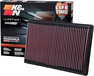K&N High-Flow Original Lifetime Engine Air Filter: Increase Power: Premium, Washable: Compatible with Select 2002-2025 Dodge/Ram: 1500, 2500, 3500, 4500, 5500, 33-2247