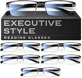 Gaoye 6 pack 1.75 Executive Style Reading Glasses Men - Durable Readers with Blue Light Filtering- Comfortable Fit with TR90 Frames