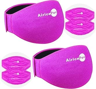 Ice Pack for Back Pain Relief, 2 Pack Reusable Gel Lower Back Wrap, Cold Compress Therapy for Waist Lumbar Injuries, Sciatic Nerve, Herniated, Coccyx, Tailbone Pain, 2 Pair Pink