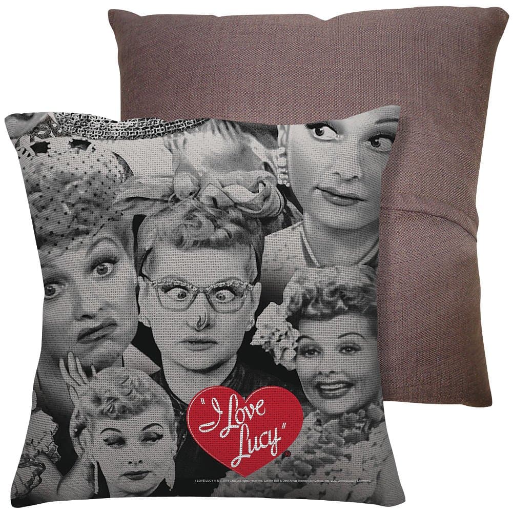 Wicked Tees LUCY FACES Throw Pillow