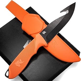 ODENWOLF HUNTER 2 - Tactical Deer Skinning Knife with Gut Hook - Field Dressing Knife with Sheath