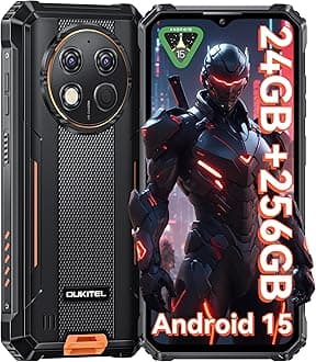 OUKITEL G1 Rugged Smartphone Unlocked - 24+256GB/1TB Android 15 Rugged Cellphones, 6.52” HD Display 48MP Rear Camera 10600mAh Battery IP68/IP69K Waterproof Phone, Dual Sim/NFC/Fingerprint 2025