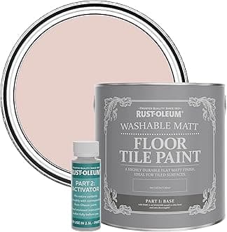 Rust-Oleum Pink Washable Matt Floor Tile Paint - Pink Champagne 2.5L