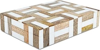 Handicrafts Home Handmade Marquet Chase Collection Decorative Jewelry Box Organizer – Keepsakes, Trinkets, and Home Decor – Antique Coffee Table Storage, Memory Box, Farmhouse Style Decor, 5x7x1.5