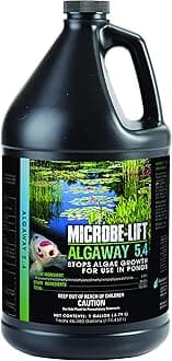 MICROBE-LIFT ALGAGAL Algaway 5.4 Algae Control Treatment for Ponds and Water Gardens, Safe for Koi Fish, Goldfish, Plants, and Decorations, 1 Gallon