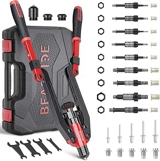 Beaspire Rivet Nut Tool Kit, Upgraded Rivnut Tool Kit, Nutsert Tool Kit with Rugged Carrying Case (Rivet Nut Tool Kit 2 in 1)