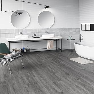 Vinyl Flooring - Lvt Flooring Peel and Stick Floor Tiles Dark Grey,2.0mm 18pcs Waterproof for Office Hallway Kitchen(2.51m²,Dark Grey)