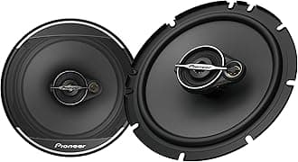 Pioneer A-Series Standard TS-A1671F 3-Way Coaxial Car Audio Speaker, Full Range, Clear Sound Quality, Easy Installation, Enhanced Bass Response, Black & Gold Color, 6.5" Round Speaker