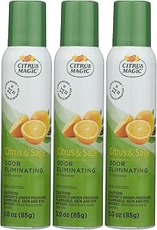 Citrus Magic Odor Eliminating Air Freshener Spray, Citrus and Sage, 3-Ounce, Pack of 3