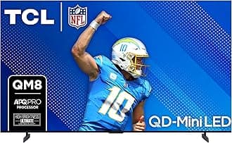 TCL 85-Inch QM85 QLED 4K Smart QD-Mini LED TV with Google TV (85QM851G, 2024 Model) Dolby Vision IQ HDR, Dolby Atmos, Game Accelerator up to 240Hz, Voice Remote, Works with Alexa, Streaming Television