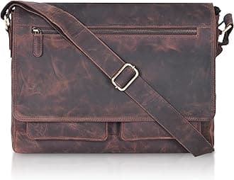 VALENCHI Leather Messenger Bag For Men - Laptop Messenger Briefcase & Shoulder Bag-Office, Work, Travel