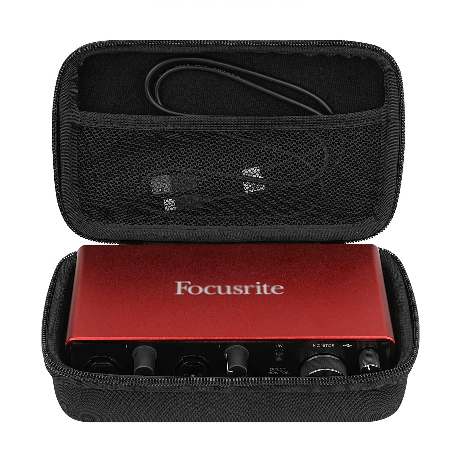 Audio Interface Case, Compatible with Focusrite Scarlett 2i2 3rd Gen Third Generation Audio Interface Cover, Velvet Interior (Black)