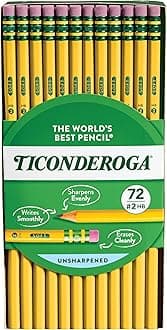 Ticonderoga Wood-Cased Pencils, Unsharpened, #2 Hb Soft, Yellow, 72 Count