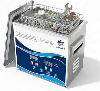 GRANBO - Ultrasonic Jewelry Cleaner 3.2L 120W, 40KHz Ultrasonic Machine with Heater Timer and Degassing, Dental Ultrasonic Cleaner, Cleans Eyeglasses, Rings, Coins