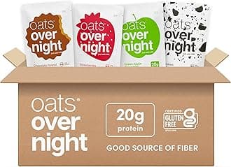 Oats Overnight Classic Variety Pack - High Protein, High Fiber Breakfast Protein Shake - Gluten Free Oatmeal, Non GMO High Protein Oatmeal - Green Apple Cinnamon, Cookies & Cream & More (16 Pack)