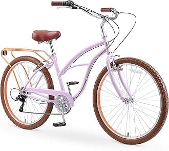 sixthreezeroAround The Block Women's Beach Cruiser Bike, 1/3/7/21 Speed Bicycles, 26"/24" Wheels, Multiple Colors
