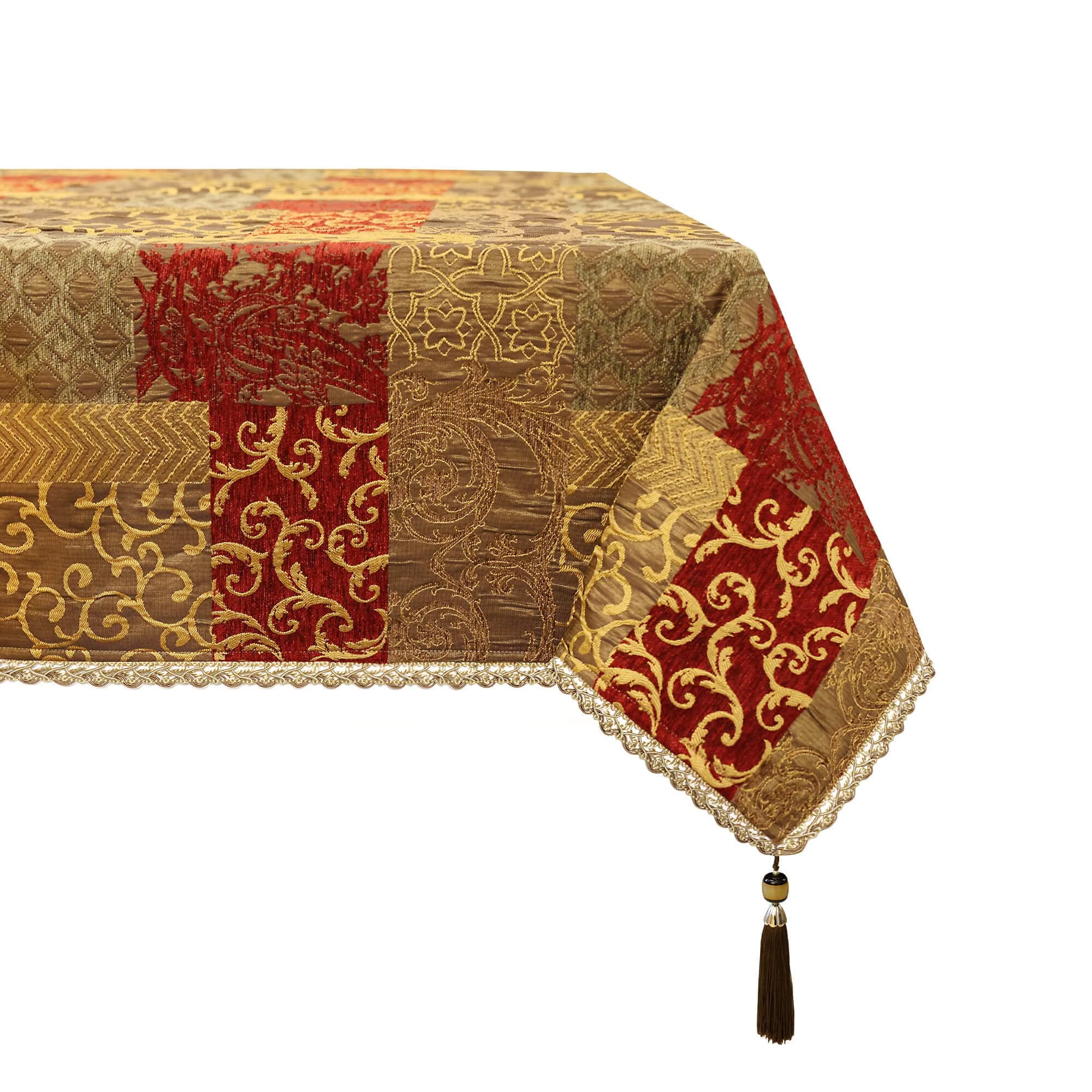 Damask Tablecloth, Rectangle Table Cloth for Kitchen Restaurant Party, Table Cover Wrinkle Resistant Washable (140x240cm, Patchwork)