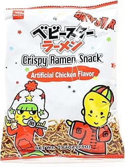 Baby Star Crispy Ramen Snack Pack of 5 (Chicken Flavor 2.64oz)