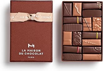 LA MAISON DU CHOCOLAT Gesture Gift Box, Gourmet Milk And Dark French Chocolate Gift Box (16 Pieces)