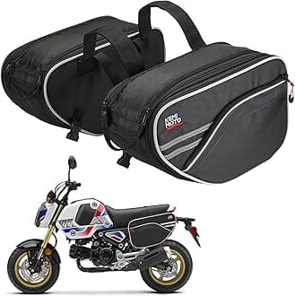 KEMIMOTO Motorcycle Saddlebags Bag Expandable 24-30L (15L*2) Compatible with Ninja500 400 Grom 2025 2024 2023 2022 Navi Z125 Dirt Bike Dual Sport Mini Motorcycle Sport Bike Side Bags