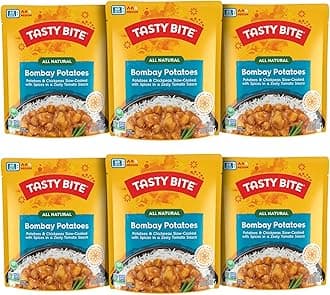 Tasty Bite Indian Bombay Potatoes, Microwaveable Ready to Eat Entrée, 10 Ounce (Pack of 6)
