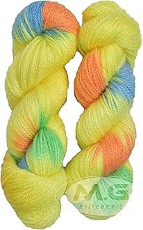 M.G ENTERPRISE Glow Knitting Yarn Wool, Lemon Mix 80 GMS Woolen Crochet Yarn Thread. Best Used with Knitting Needles, Crochet Needles-AP Art-ABAE